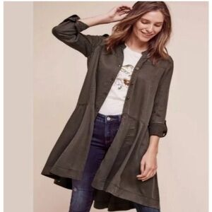 Anthropologie Holding Horses Marion Olive Green Swing Dress